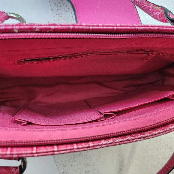 Y2K Pink Faux Croc Print Handbag With Buckle Feature - Picture 6 of 9